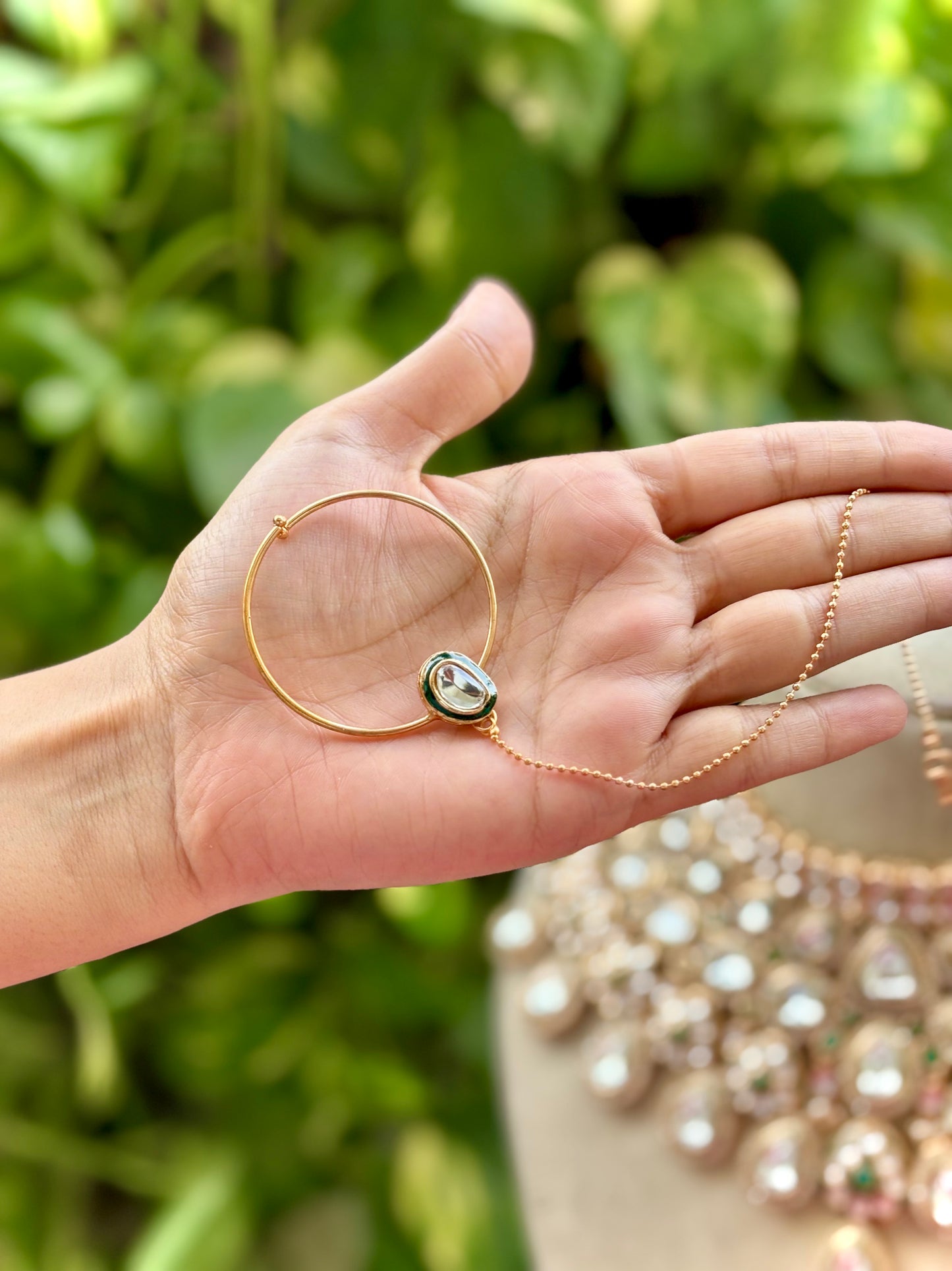 Green Nayobi Kundan Bridal Jewellery Set