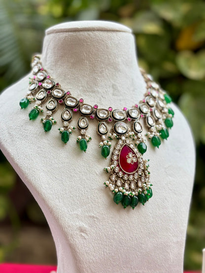 Multicolour Nora Kundan Bridal Jewellery Set