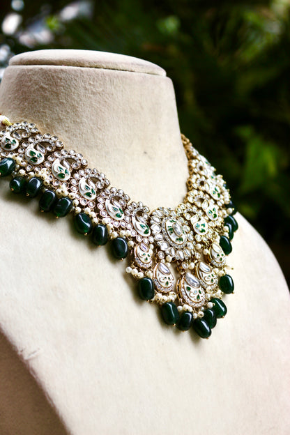 Green Vidya Kundan Jewellery Set