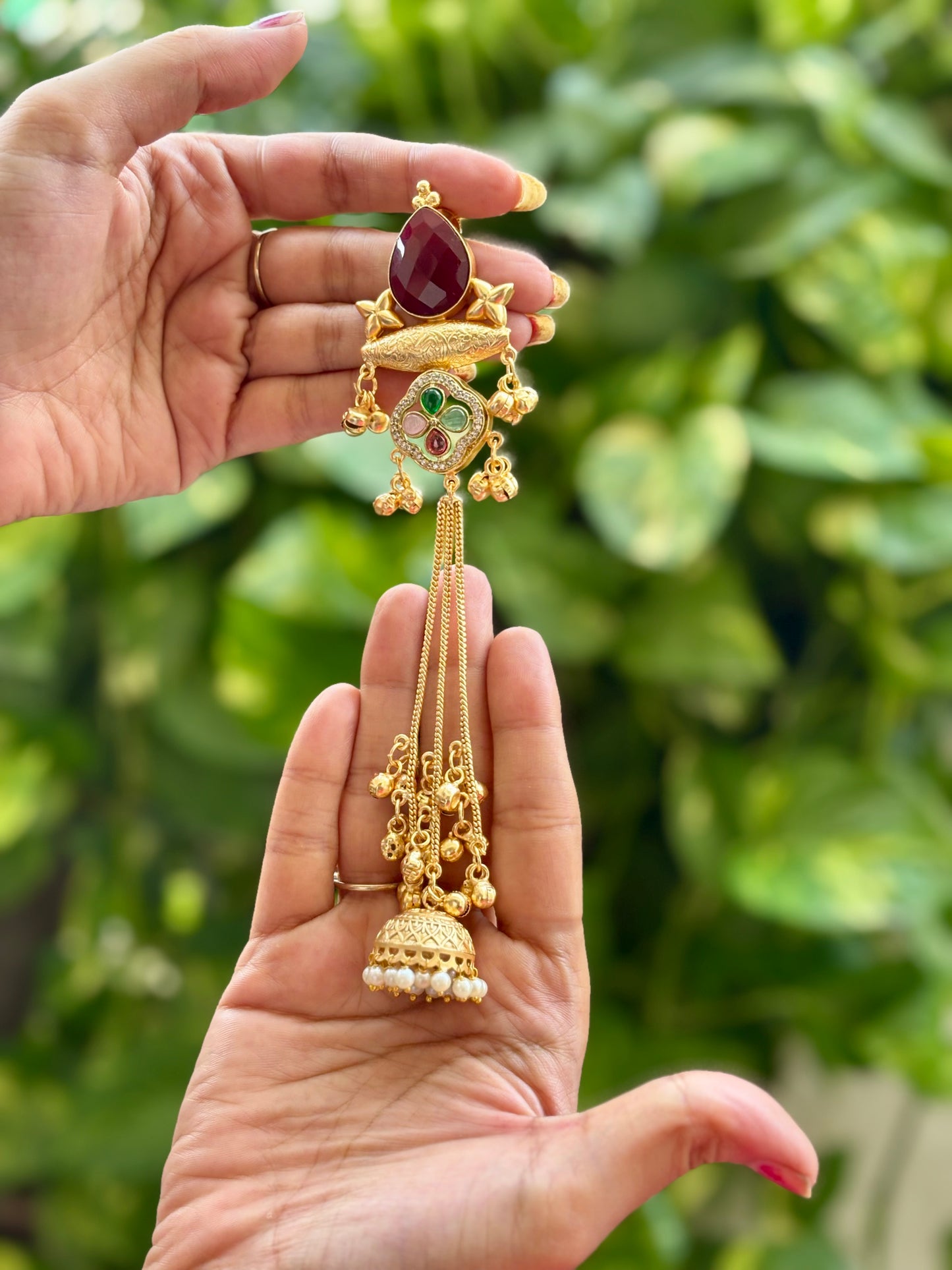 Maroon Yashmi Kashmiri Earrings