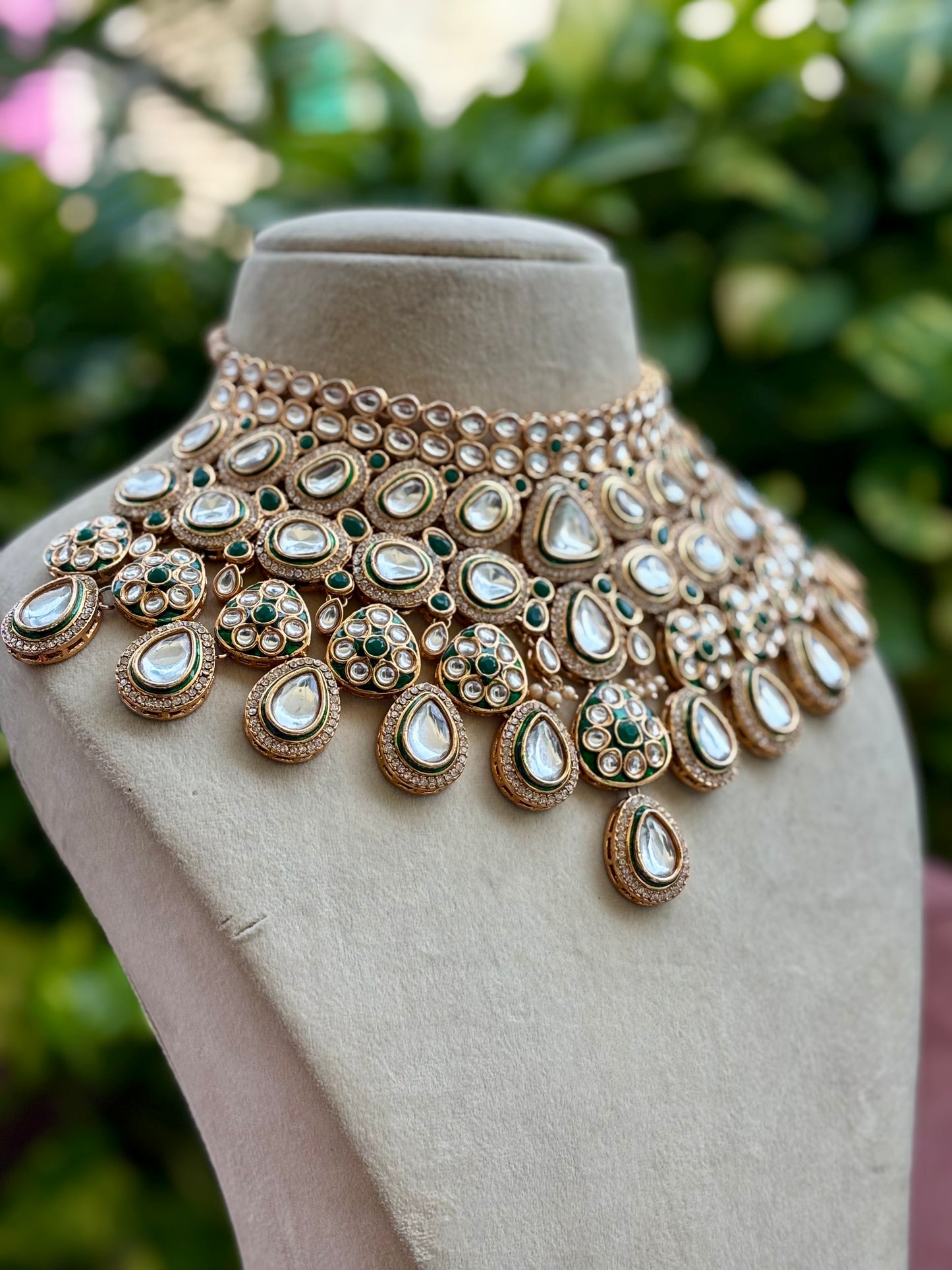 Green Nayobi Kundan Bridal Jewellery Set