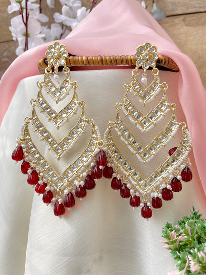 Maroon Palak Danglers