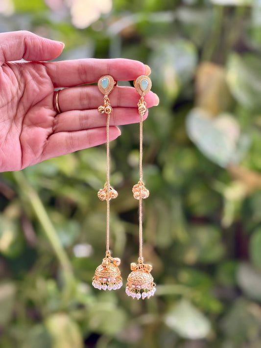 Mint Reha Kashmiri Earrings