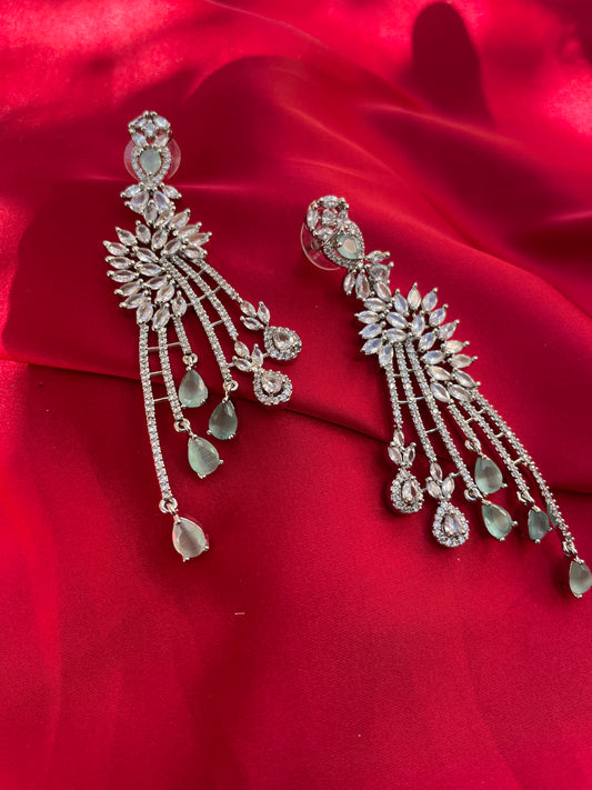 Mint Varansi Zirconia Earrings