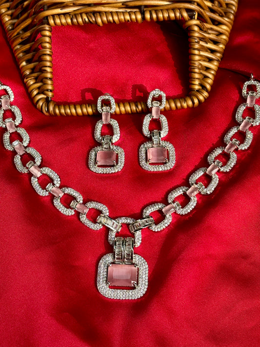 Pink Raini Zirconia Jewellery Set