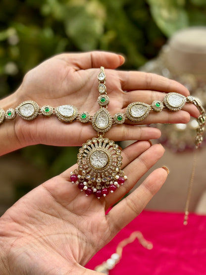 Multicolour Kashiwa Kundan Bridal Jewellery Set