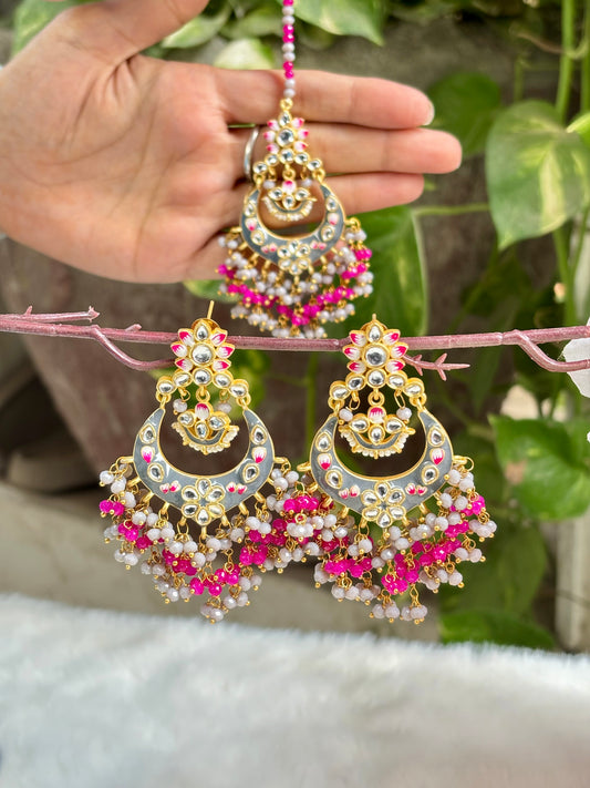 Pink Grey Veda Earrings Tika