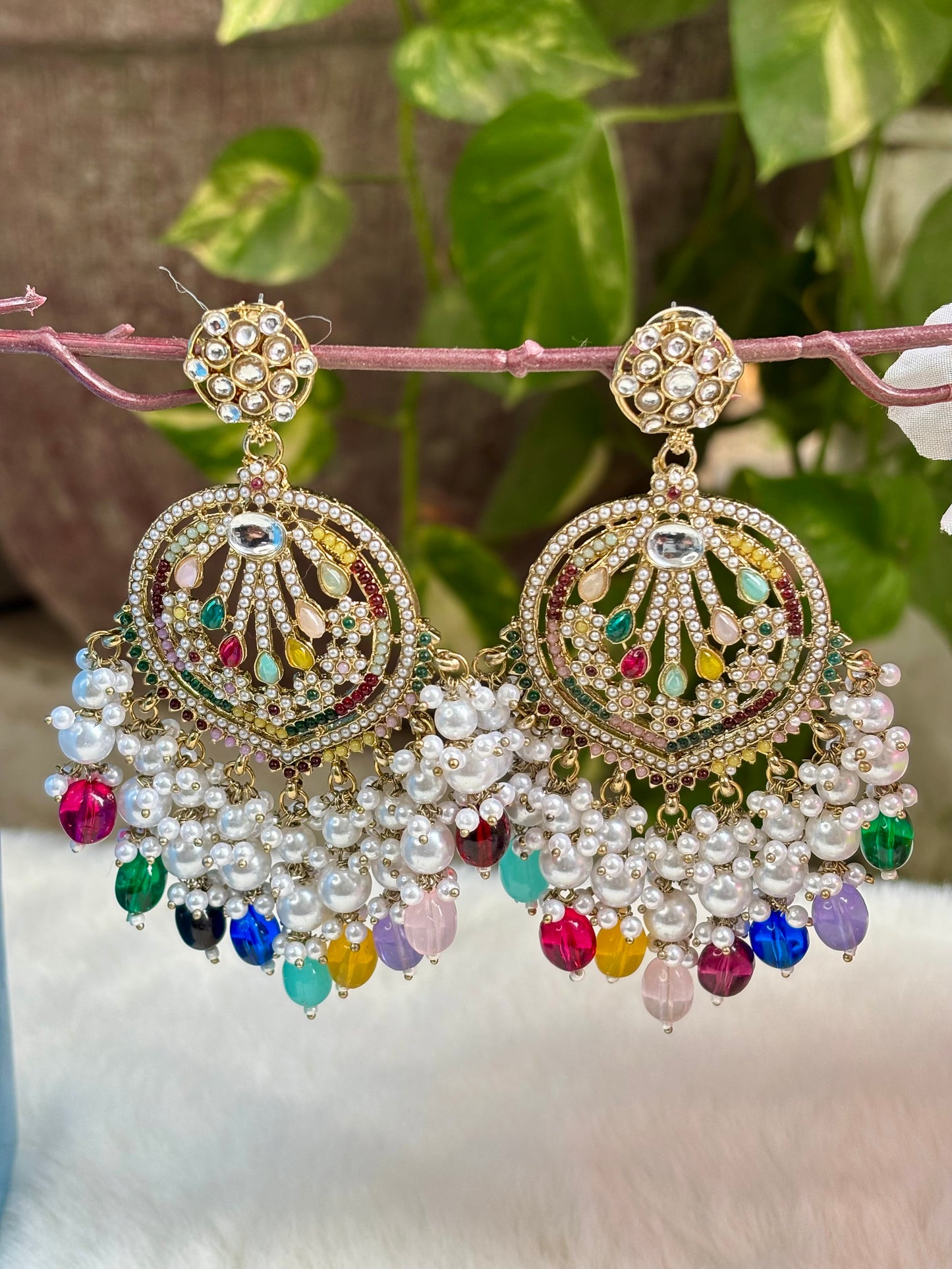 Multicolour Keshvi Chandbalis