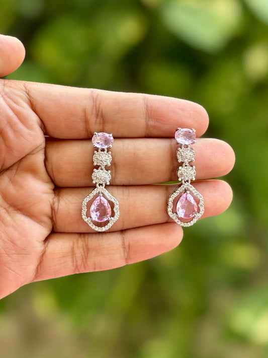 Pink Ruhi Zirconia Jewellery Set