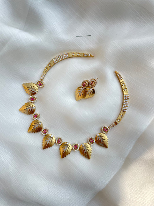 Antique Gold American Diamonds Necklace