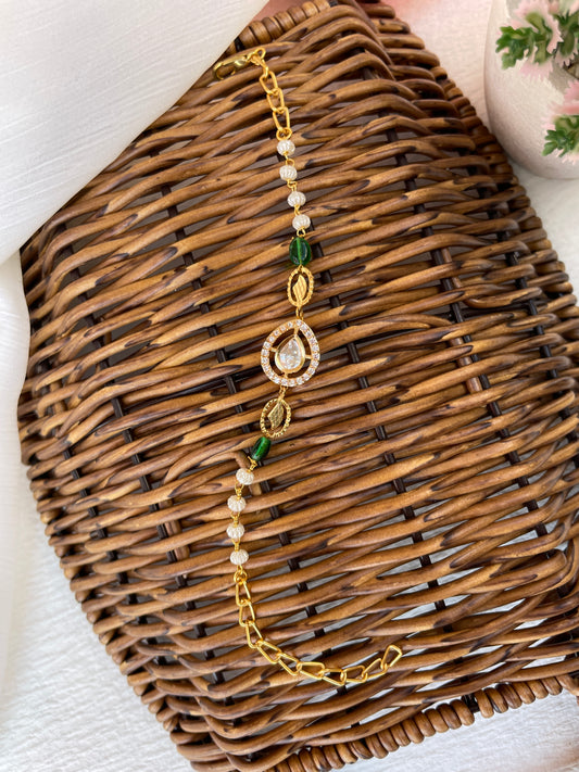 Green Manali Kundan Bracelet