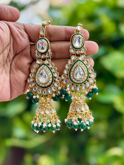 Green Clara Kundan Bridal Jewellery Set