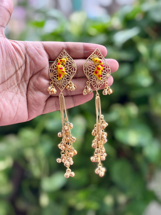 Yellow Inaat Kashmiri Earrings