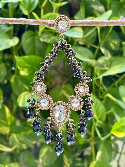 Kundan Black Aria Danglers
