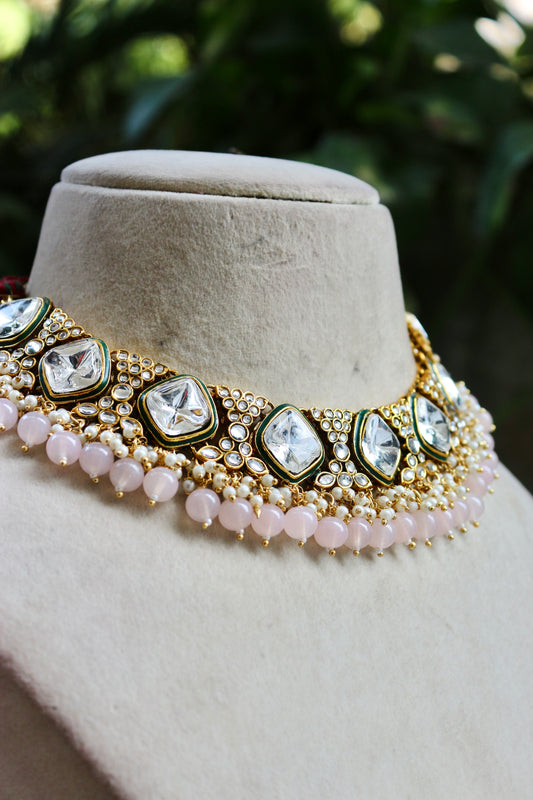 Pink Pari Kundan Jewellery Set