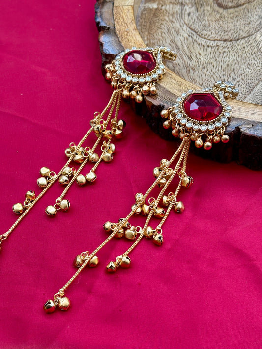 Maroon Ira Kashmiri Earrings