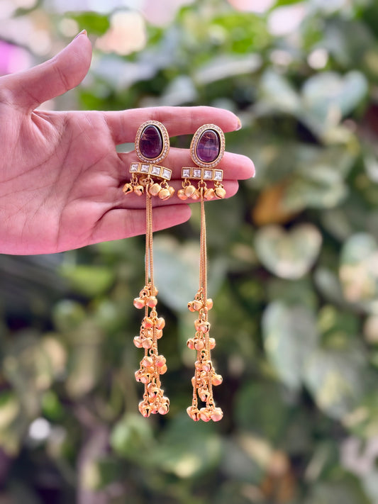 Purple Anaya Kashmiri Earrings