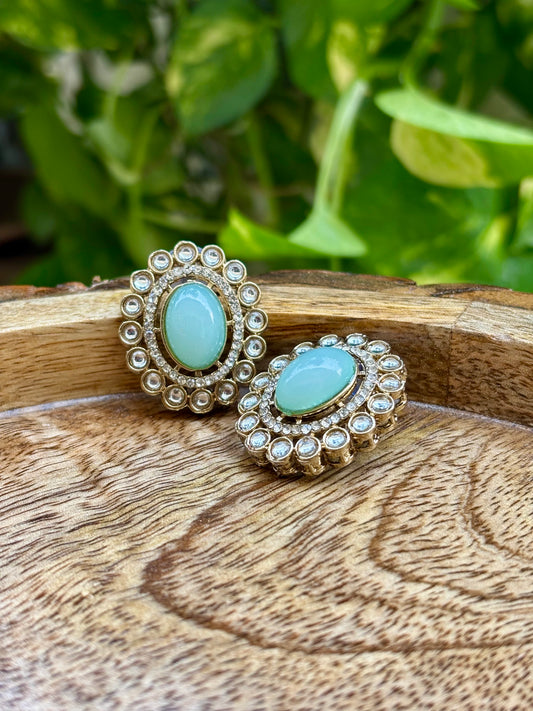 Antique Turquoise Iris Studs
