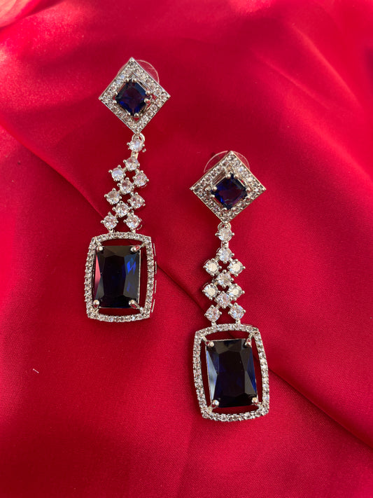 Blue Rohini Zirconia Earrings