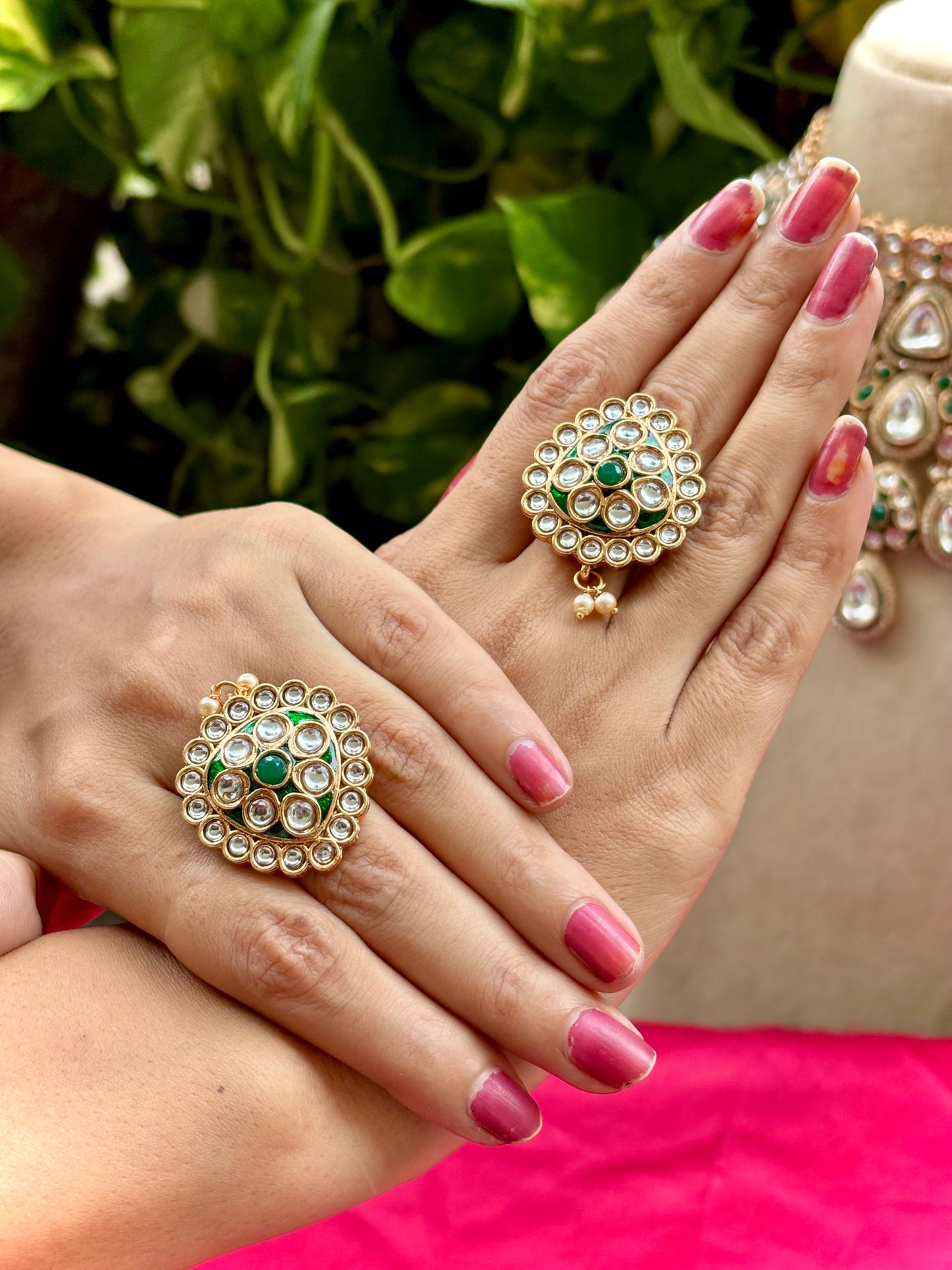 Green Nayobi Kundan Bridal Jewellery Set