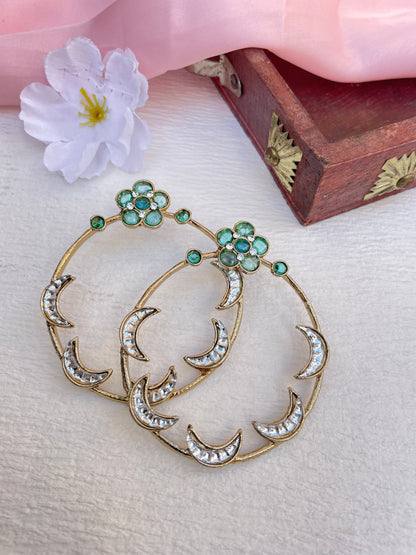 Turquoise Geet Hoops Chandbalis