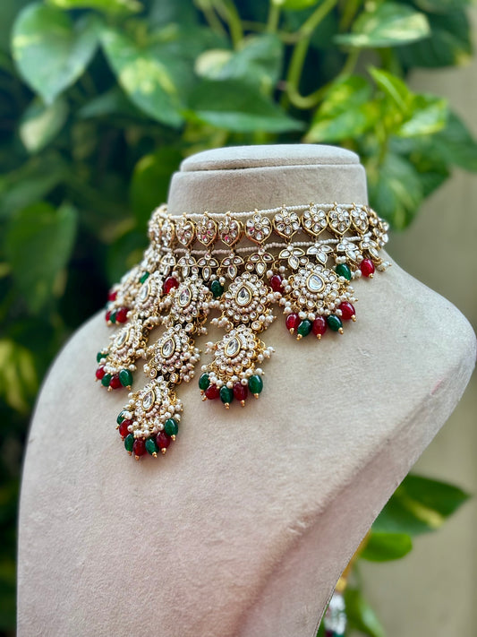 Multicolour Isha Kundan Bridal Jewellery Set