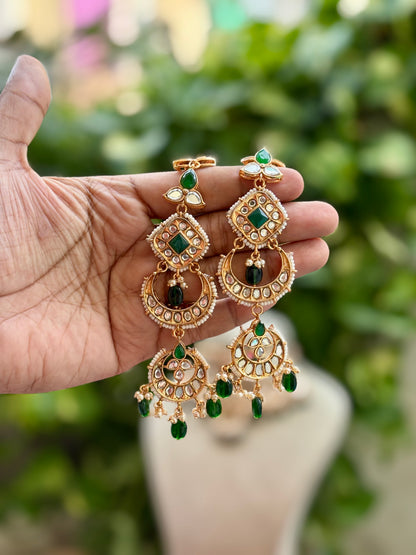 Emerald Ravya Kundan Bridal Jewellery Set