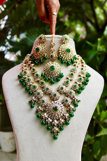 Green Shree Kundan Jewellery Set