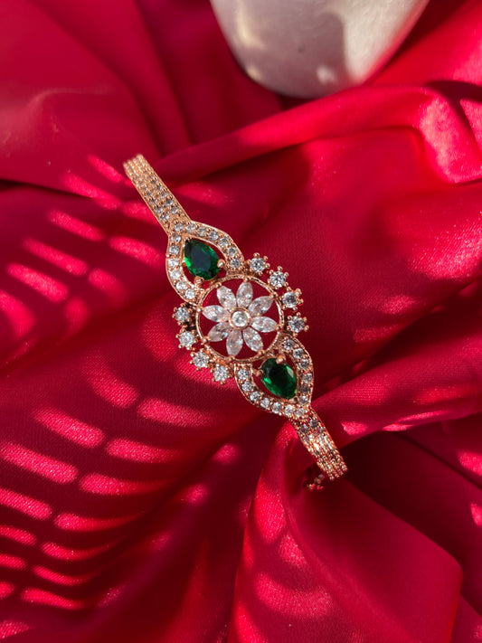 Rosegold Emerald Aider Zirconia Bracelet