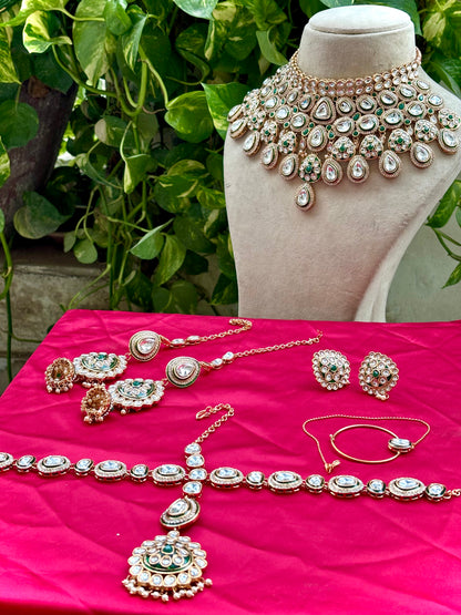 Green Nayobi Kundan Bridal Jewellery Set