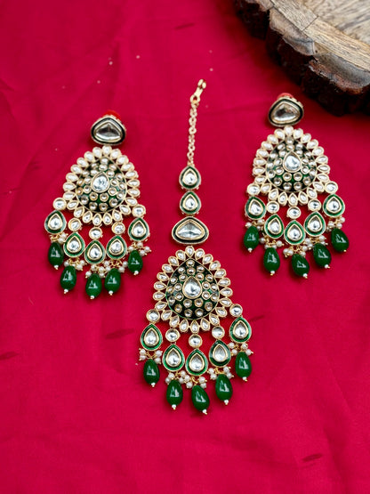 Green Samaya Kundan Bridal Jewellery Set