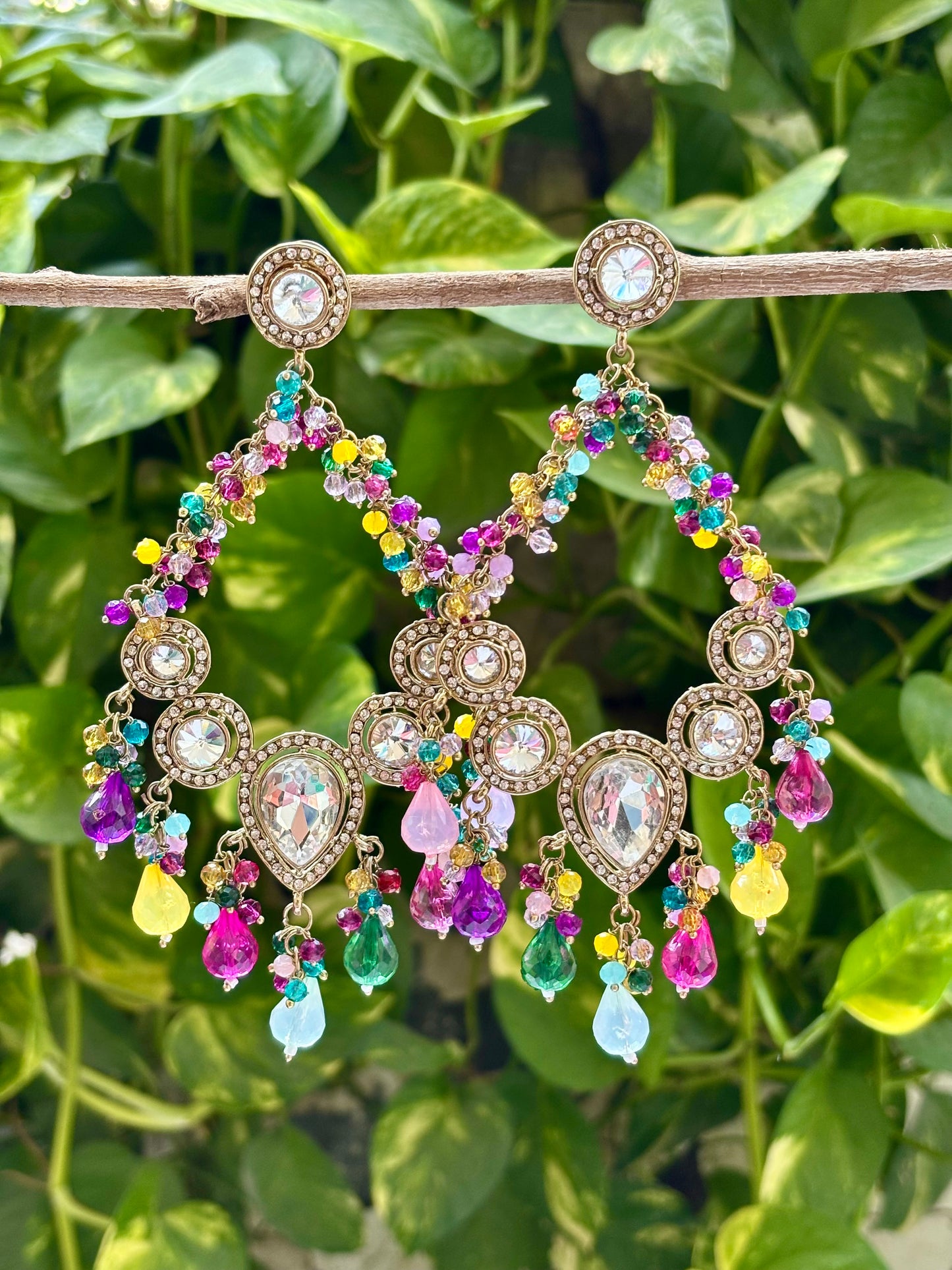 Kundan Multi Aria Danglers