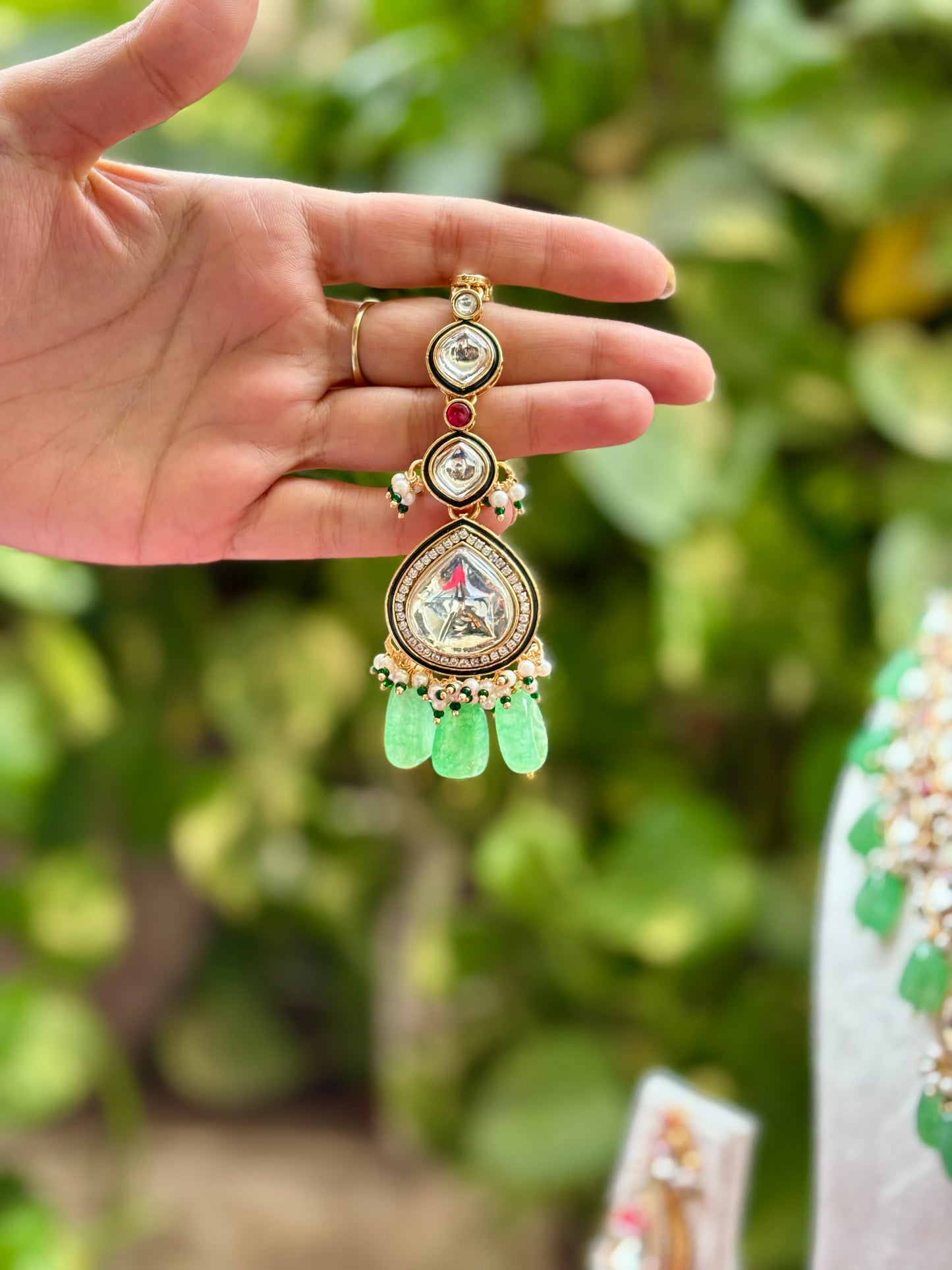 Mint Lyra Kundan Bridal Jewellery Set