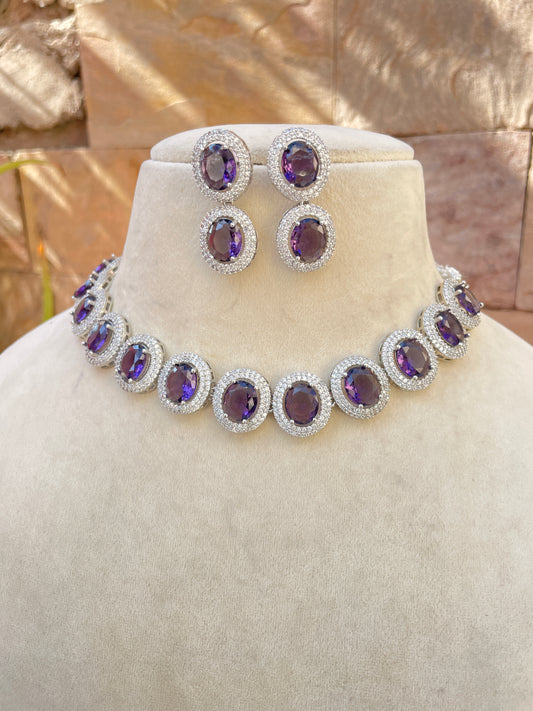 Lavender Mohi Zirconia Jewellery Set