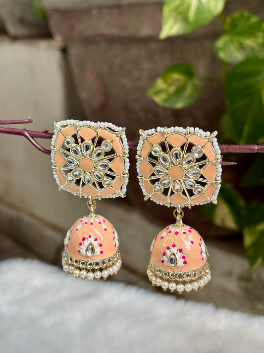 Peach Vanya Jhumkis