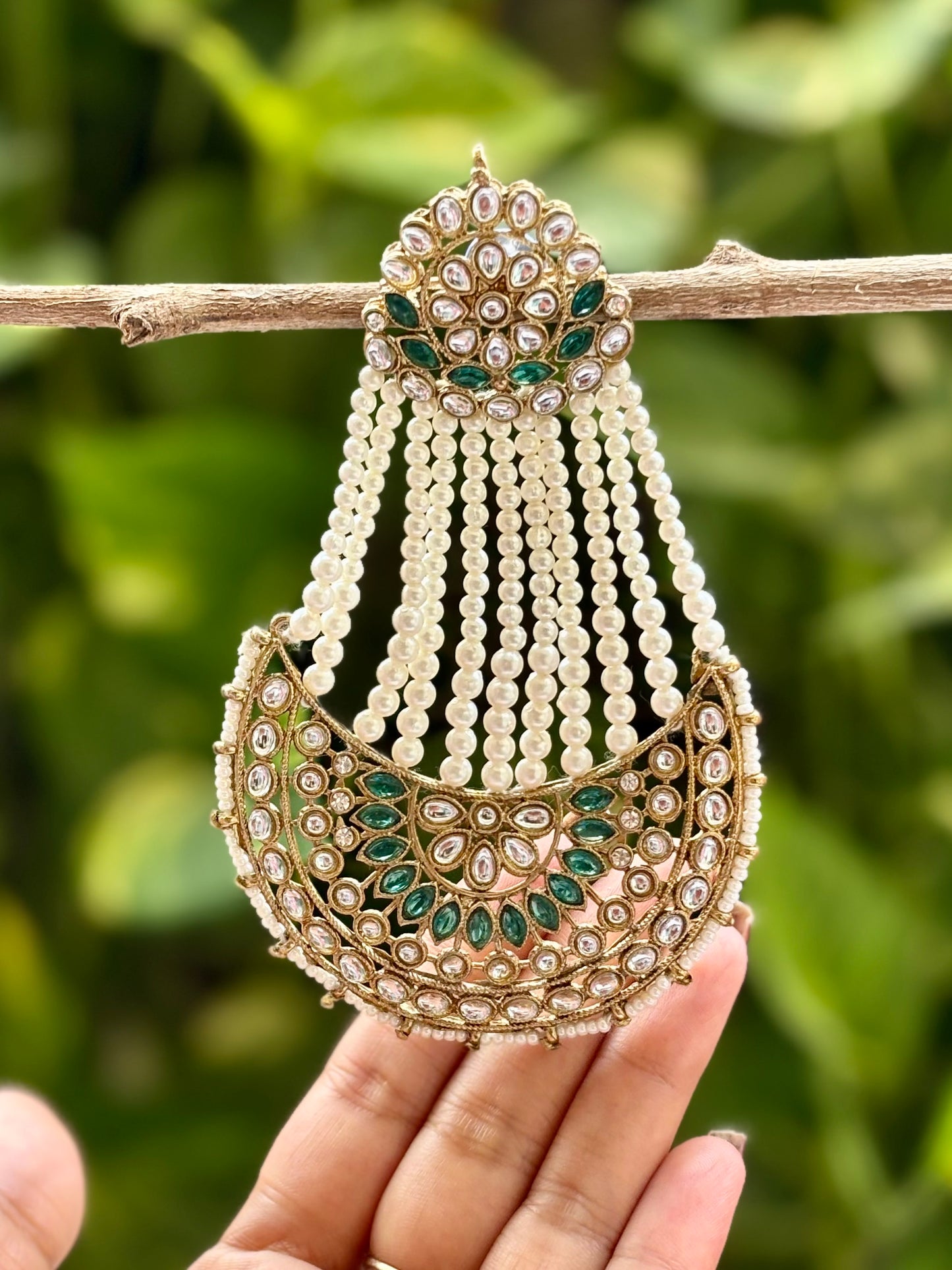 Antique Rama Green Maya Danglers