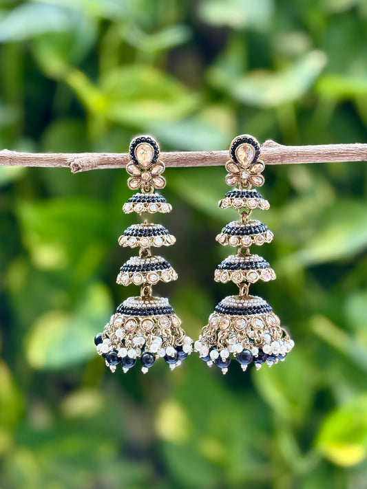 Black Aadha Jhumkis