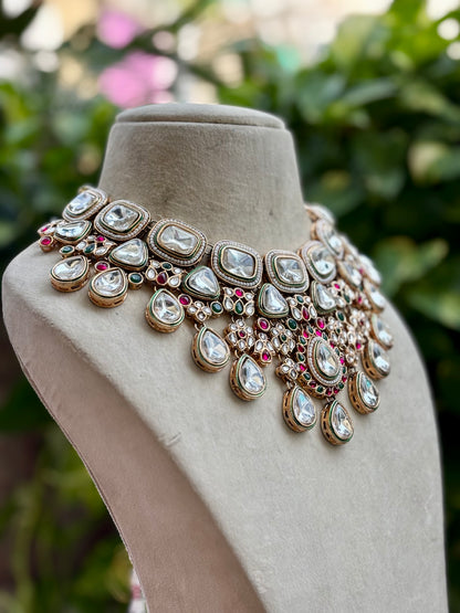 Multicolour Kavya Kundan Bridal Jewellery Set