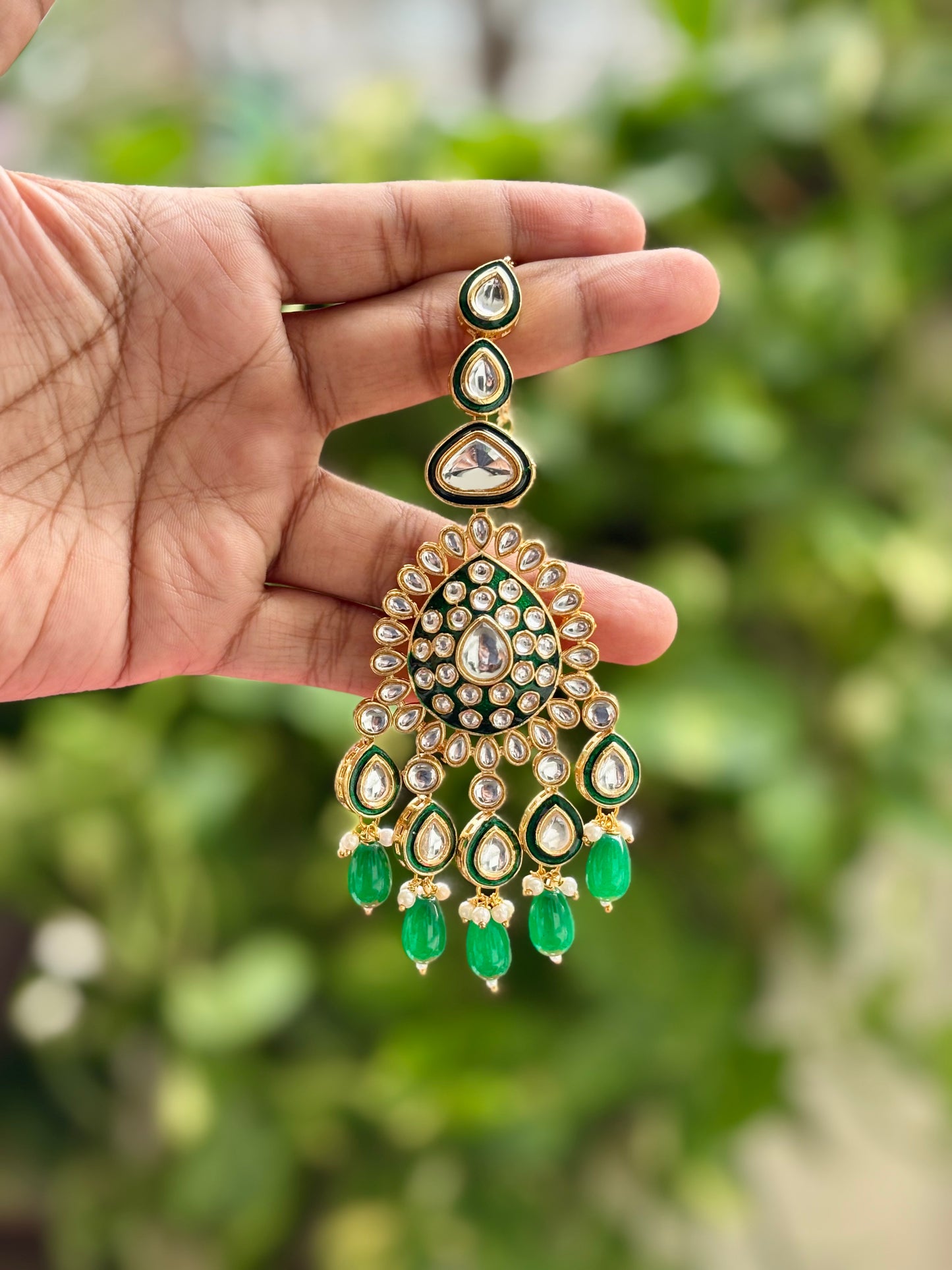 Green Samaya Kundan Bridal Jewellery Set