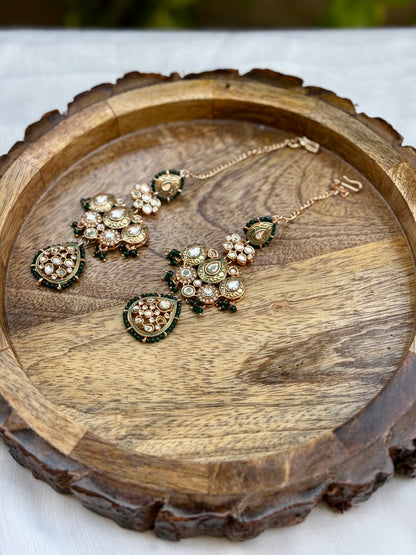 Green Navya Kundan Bridal Jewellery Set