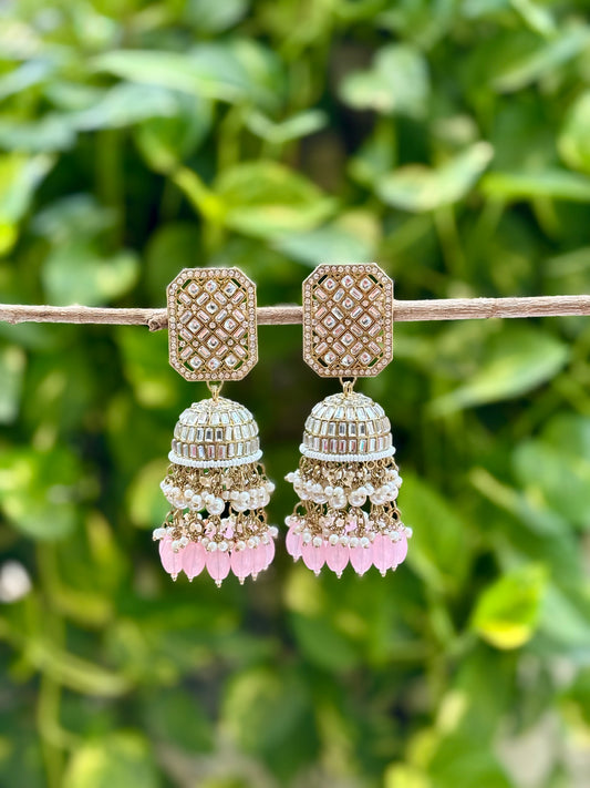 Pink Sandya Jhumkis