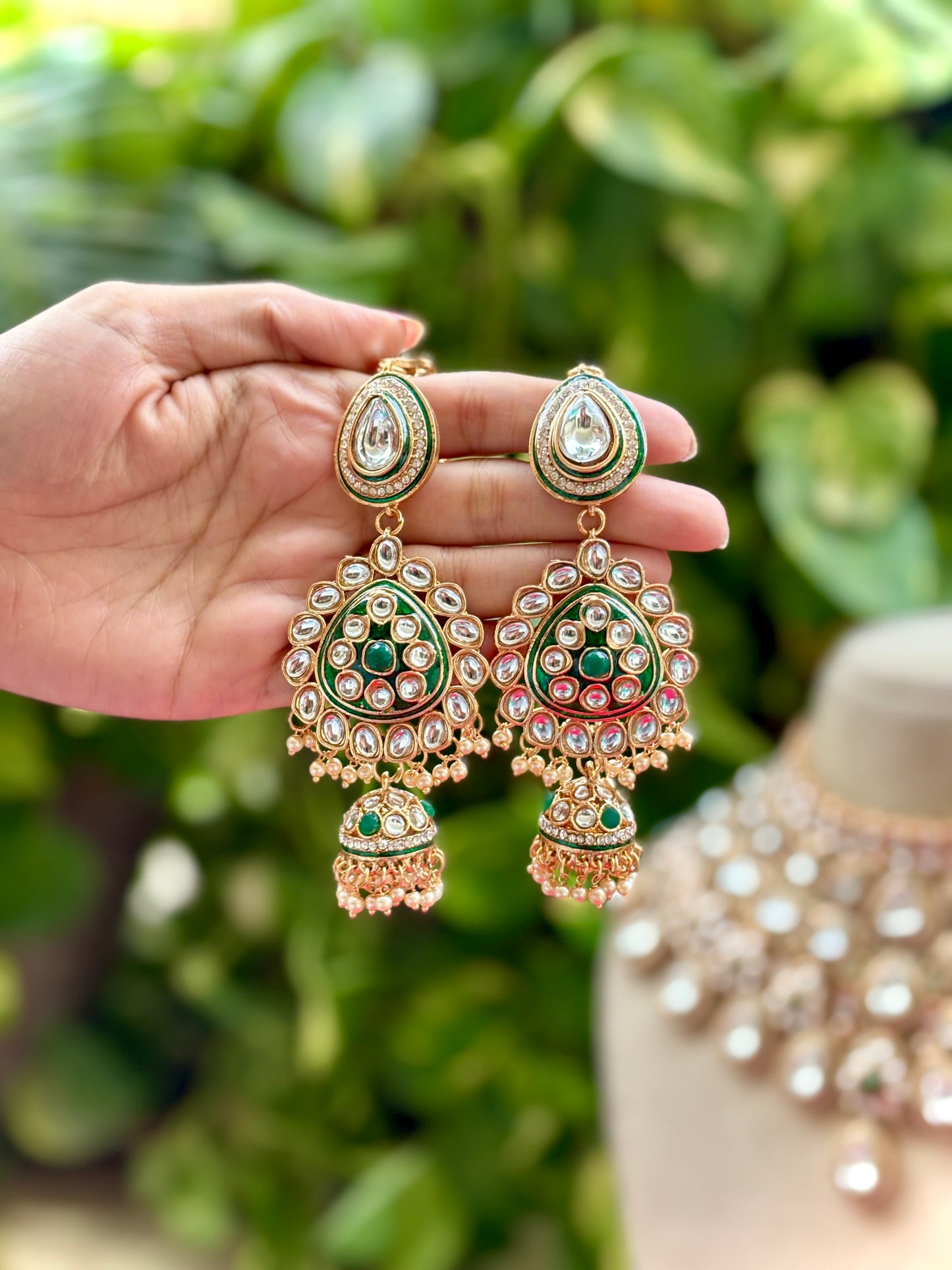 Green Nayobi Kundan Bridal Jewellery Set
