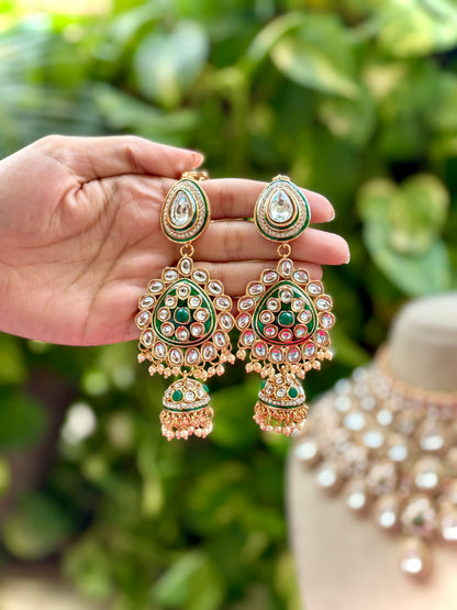 Green Nayobi Kundan Bridal Jewellery Set