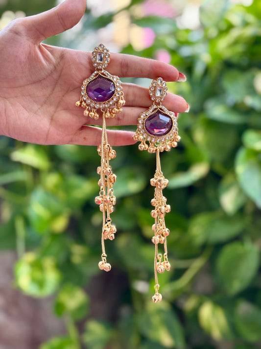 Purple Ira Kashmiri Earrings