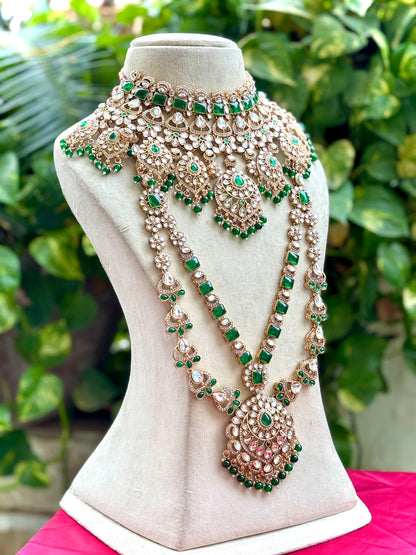 Green Saniya Kundan Bridal Jewellery Set