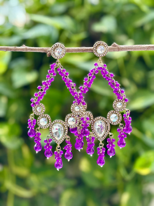 Kundan Purple Aria Danglers