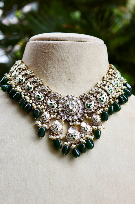 Green Vidya Kundan Jewellery Set