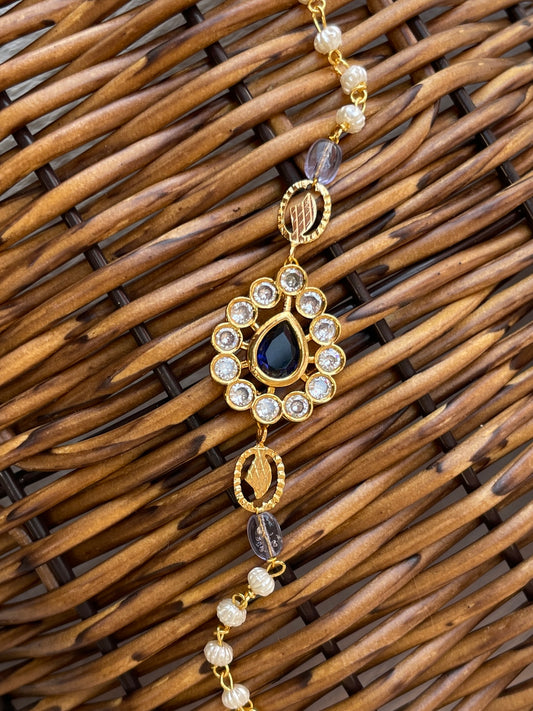 Blue Manali Kundan Bracelet