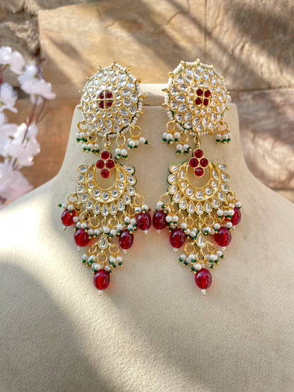 Maroon Shivi Kundan Jewellery Set