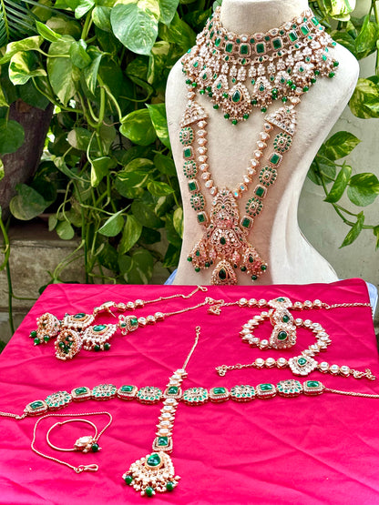 Green Shraya Kundan Bridal Jewellery Set
